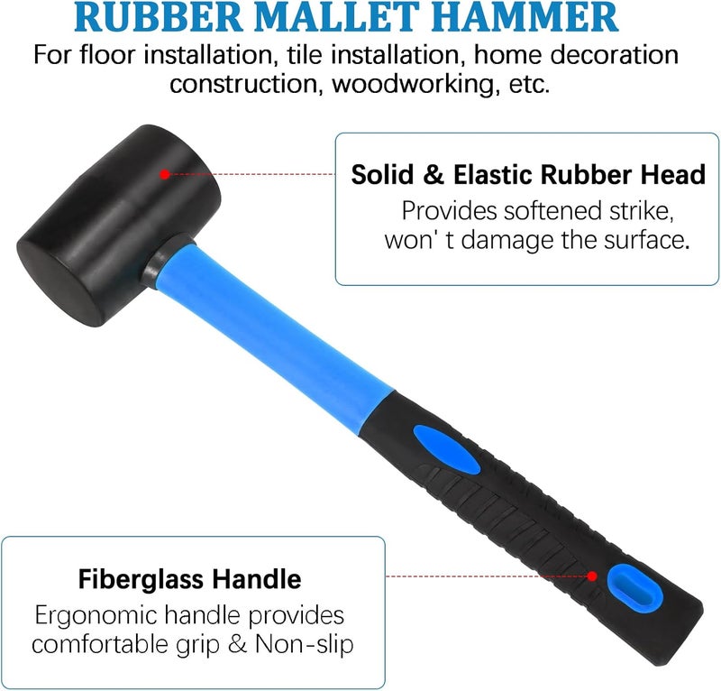 Genubi Industry Floor Gap Fixer Tool for Laminate Floor Gap Repair Plank Grabber Includes Heavy Duty Aluminum Suction Cup and Fiberglass Handle Rubber Mallet (Can't Use on Scraped Surface Floor) - Image 3